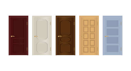 Interior doors isolated on white background. Vector.のイラスト素材