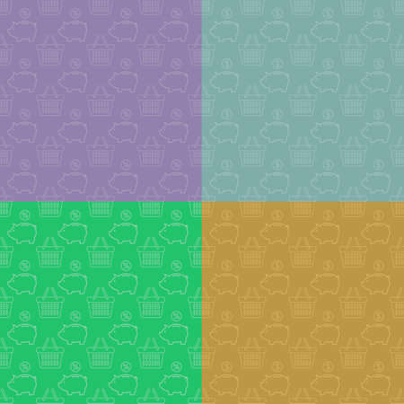 Set of seamless backgrounds on the theme of discounts and sales.のイラスト素材