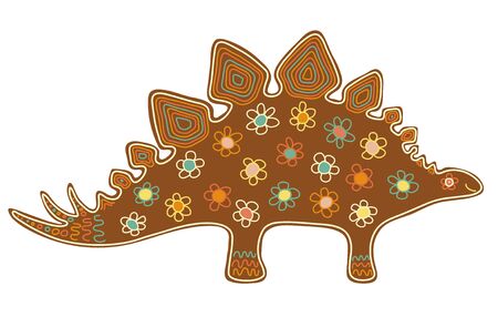 Cute Sweet Christmas Gingerbread Stegosaurusの写真素材
