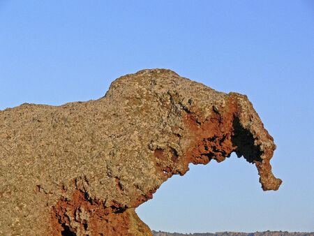 Elephant-Rock, l'Elefante near Castelsardo, landmark of Sardinia, Italy, Europeの写真素材