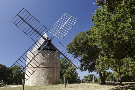 Windmill near Ramatuelle, Windmill Jean Baptiste Paillas  18th century , Cote d Azur, Cote dAzur, French, Riviera, Provence, Southern Franceの写真素材