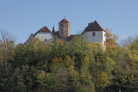 Bad Iburg castle in autumn, Osnabruecker Land, Lower Saxony, Germanyのeditorial素材