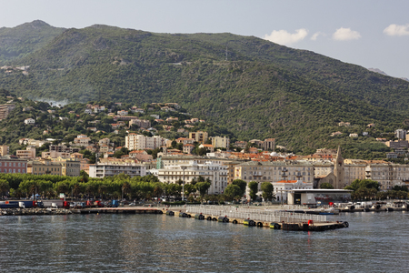 Bastia, view from the ferry, Corsica, France, Europeのeditorial素材
