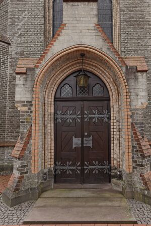 Luther church in Georgsmarienhuette, Evangelical Lutheran Church from 1877, neo-gothic style church in Lower Saxony, Germanyの写真素材