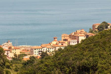 Village of Rio Marina, Elba, Tuscany, Italy, Europeの写真素材