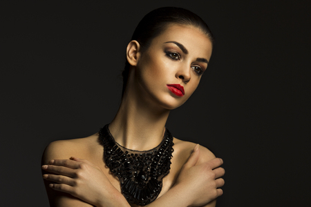 beauty brunette womanの写真素材
