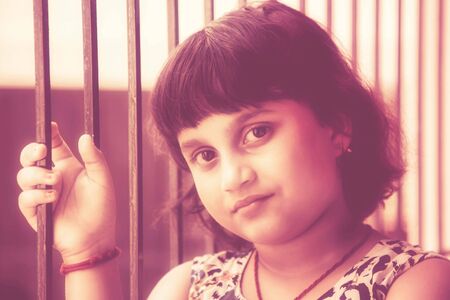 Potrait of a little girlの写真素材