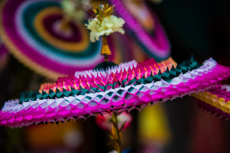 Hand made decorative items made by paper sell in the market at Chidambaram,Tamilnadu,India.