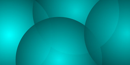 Abstract geometric vector background. Big turquoise transparent circles. Flyer template or brochure with rings.のイラスト素材