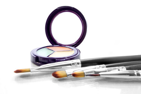 Colorful makeup with brushesの写真素材