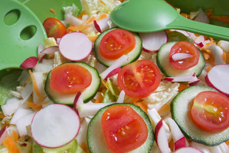 Healthy fresh vegetarian saladの写真素材