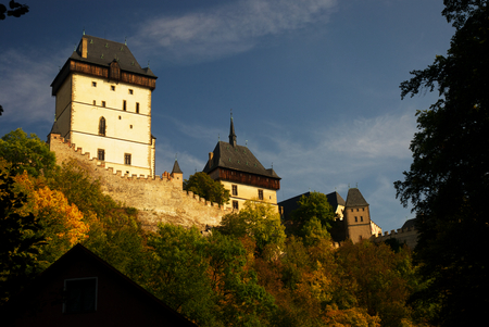Karlstejn - old historical castle in Czech republic, built by Czech King and Roman Emperor Charles IVのeditorial素材