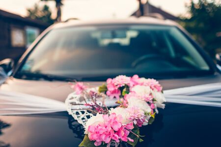 Wedding car floral ceremony ornamentsの写真素材