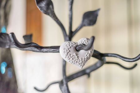 DIY concept. Ceramic handmade decorative glazed gift...の写真素材