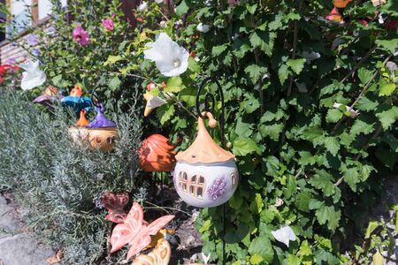 DIY concept. Ceramic handmade decorative glazed dish...の写真素材