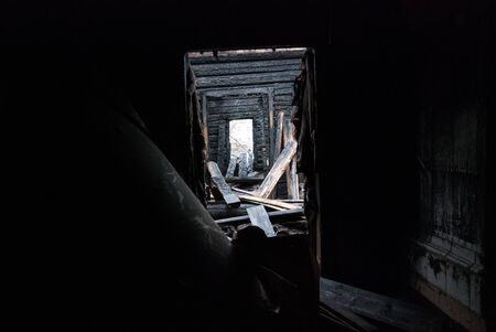 Image of dark concrete wall and floorの写真素材