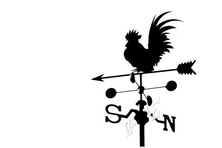 Illustration of a rooster weather vane on a white backgroundの写真素材