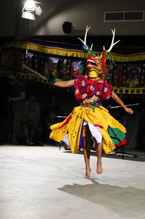 MOSCOW, RUSSIA - OCT 26:  Lama Dance - The Kingdom of Bhutan. First Bhutanese dance festival  in Russia, center Open World. October, 26, 2010 in Moscow, Russiaのeditorial素材