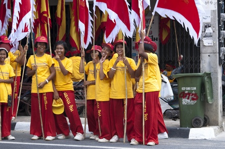 KOH SAMUI, THAILAND  - JAN 16:  Chinese New Year Celebration - Parade on the island's main street. January, 16, 2010 in Koh Samui, Thailandのeditorial素材