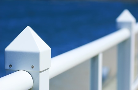 White pier handrailsの写真素材