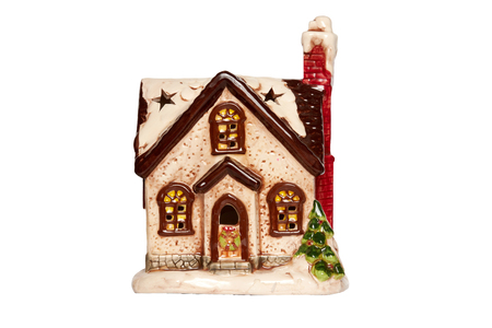 Christmas house. Element for Christmas and New Year design. Isolated on white.の写真素材