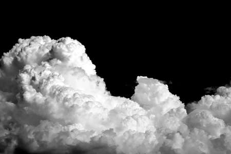 beautiful white clouds element, isolated on black background.の写真素材