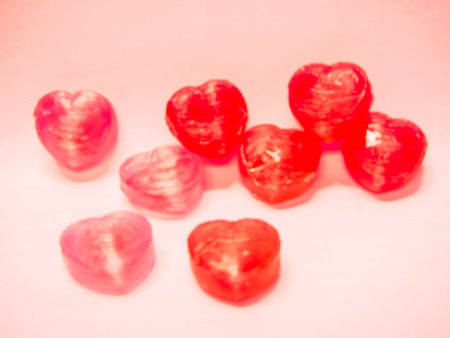 blur candy  heart pink and red on soft pink gradient background
