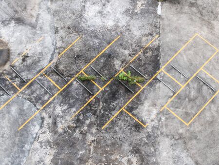 top view of outdoor parkingの写真素材