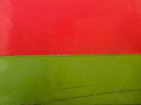 red and green wooden texture wall backgroundの写真素材