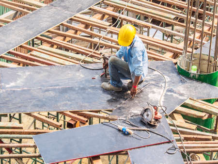 the man work in construction area