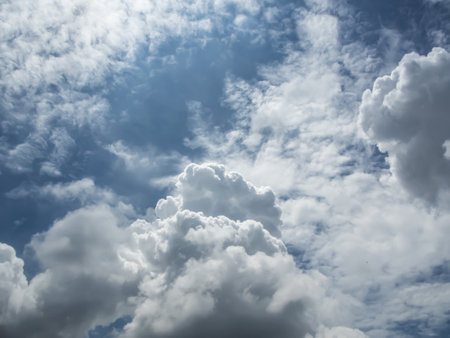 blue sky with cloud in sunny dayの写真素材