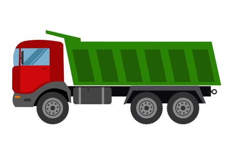 Autotruck vector Tipping lorry  Tripper truck vector icon isolatedのイラスト素材