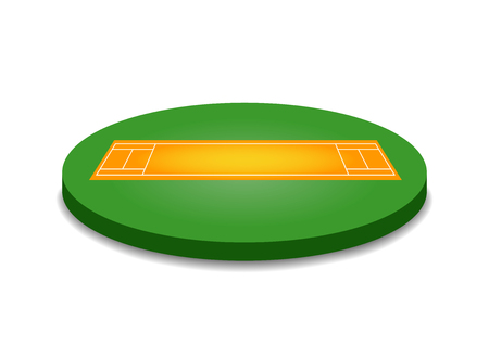 Cricket pitch illustration. Cricket pitch on white background. Cricket pitch vector. Pitch illustration. Cricket pitch vectorのイラスト素材