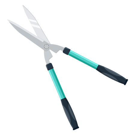 Big gardening scissors hand work vector illustration isolated on a white backgroundのイラスト素材