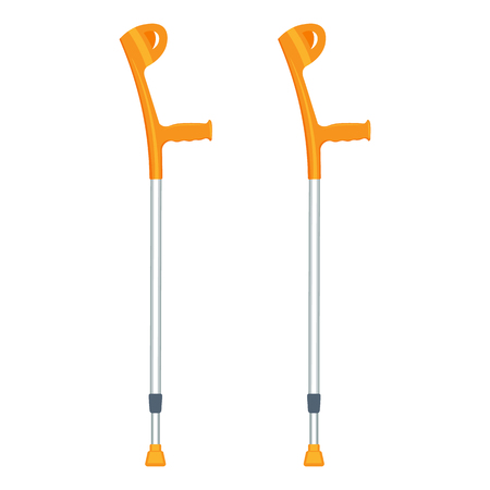 crutches vector illustration isolated on a white backgroundのイラスト素材