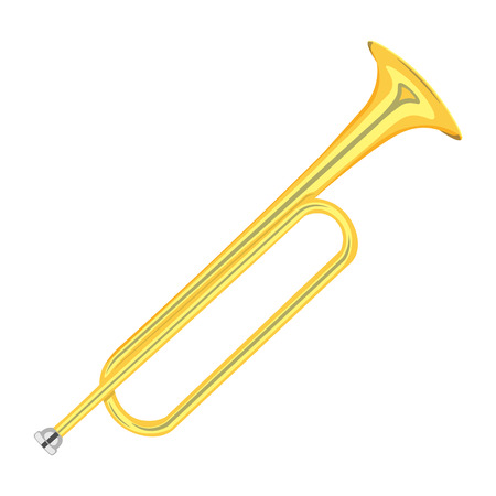 horn trumpet illustration isolated on a white backgroundのイラスト素材
