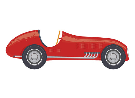 vintage sport racing car illustration isolated on a white backgroundのイラスト素材