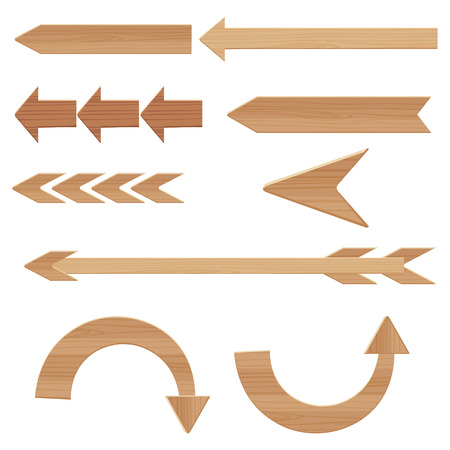 wooden arrows set illustration isolated on a white backgroundのイラスト素材
