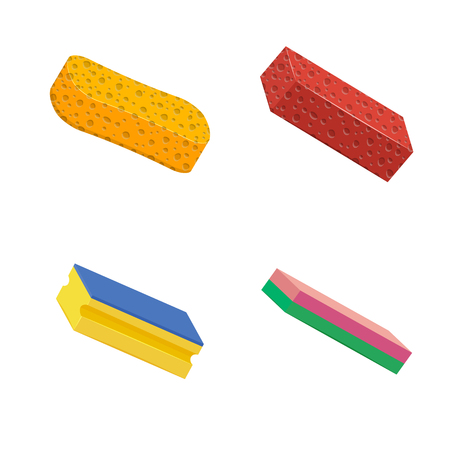 sponge set illustration isolated on a white backgroundのイラスト素材