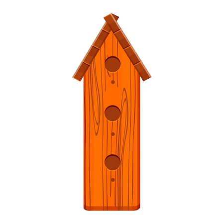 wooden brown bird house vector illustration isolatedのイラスト素材
