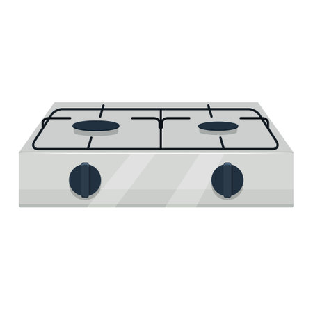 Small Kitchen gas cooker flat vector illustration isolated on white backgroundのイラスト素材