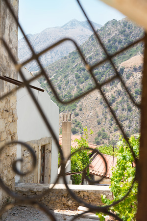 Small village in the mountains of Creteの写真素材
