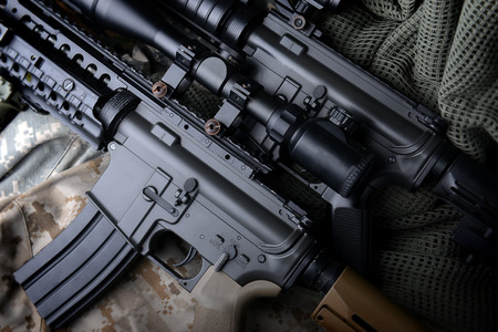 American machine gun in army background style photo with low lighting and dark shadow concept.
