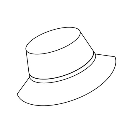 Sun hat line icon, vector illustrationのイラスト素材