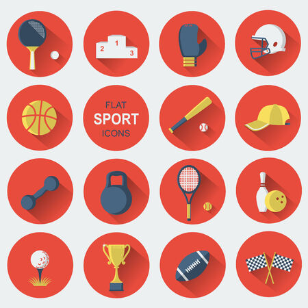 Set of sport icons.Vector modern flat designのイラスト素材