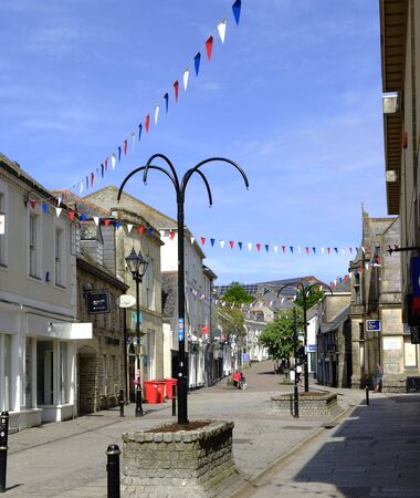 Empty Street in Truro at Lockdownの写真素材