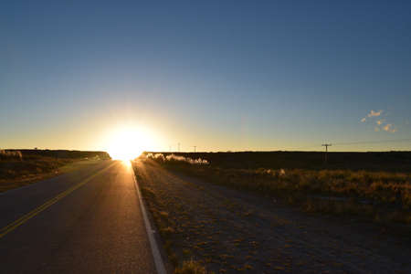 Route through the High Summits at sunsetの写真素材