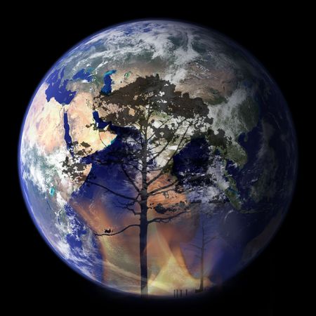 A graphic depiction of the dangers to the environmentの写真素材