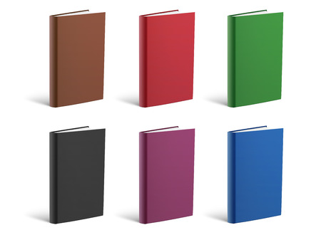 Set of book covers over white backgroundの写真素材