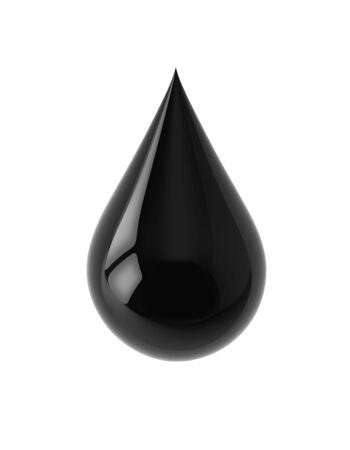 Black drop isolated on white with clipping pathの写真素材